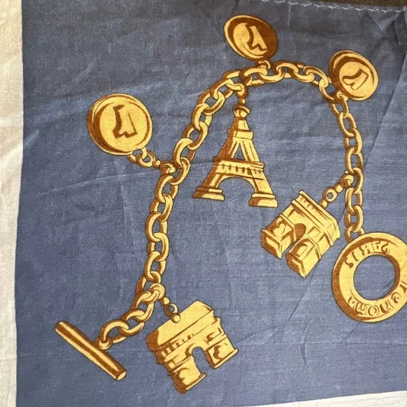 Renoma Paris Vintage Scarf Watches Table Oclock Eye Glass Print 21@x21” - Picture 6 of 11